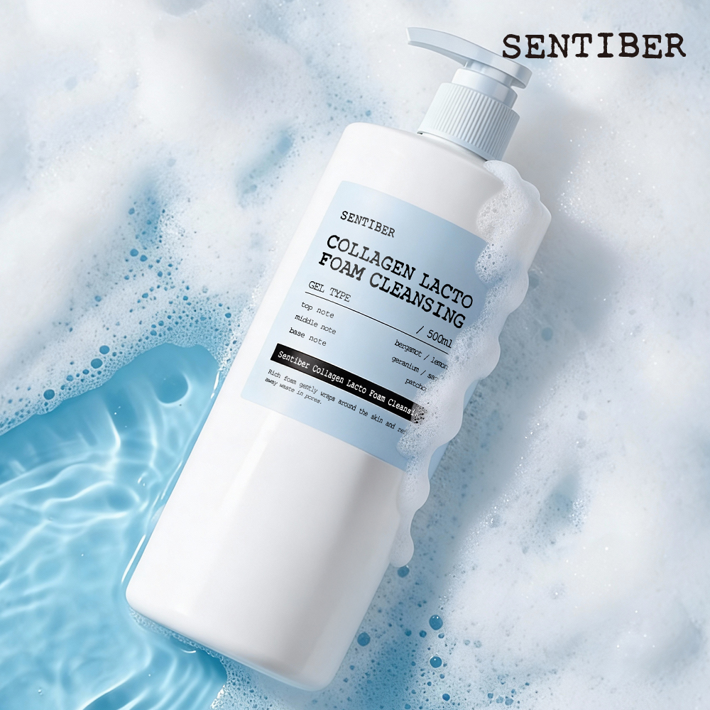 1+1 센티베르 콜라겐 락토 대용량 클렌징폼 500ml 약알칼리 세안제 딥클렌징 저자극 - 상세 이미지 2