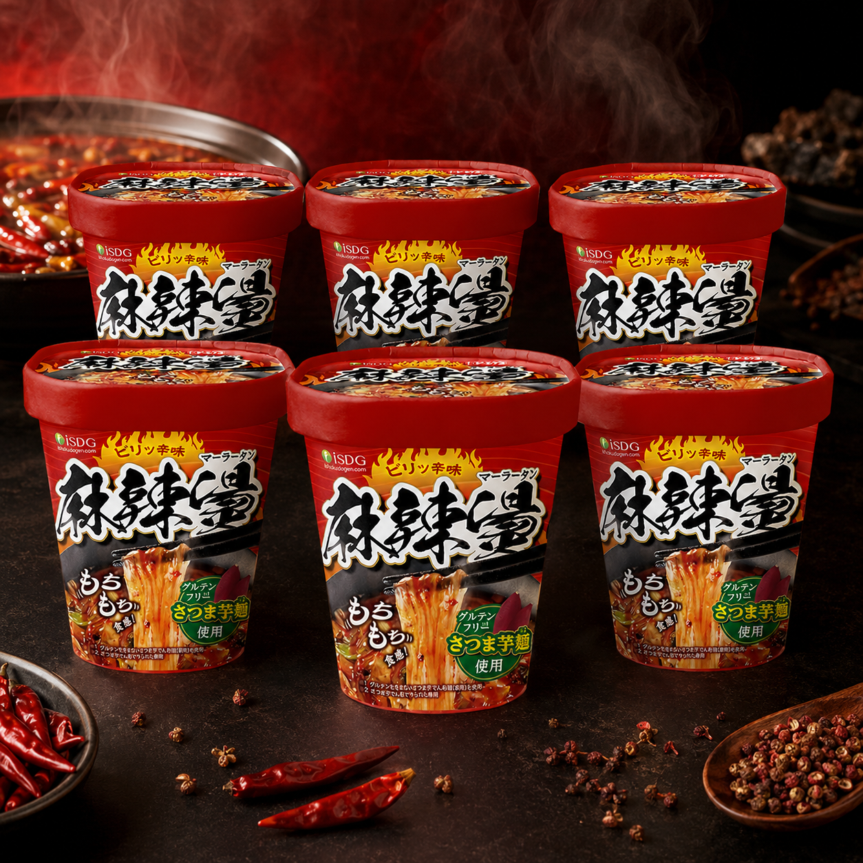일본 대용량 세트 ISDG 중화방 매운 마라탕 당면 컵라면 88g 6개 - 상품 이미지