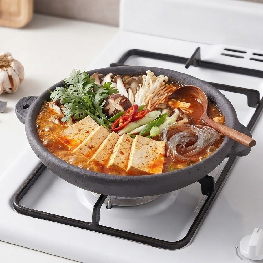 친환경 숨쉬는 매트 내열 전골 뚝배기 된장 찌개 26.5cm 이미지 6
