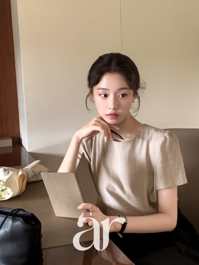 (국내제작) 린넨 퍼프 반팔 블라우스 bs8840 - 상세 이미지 2