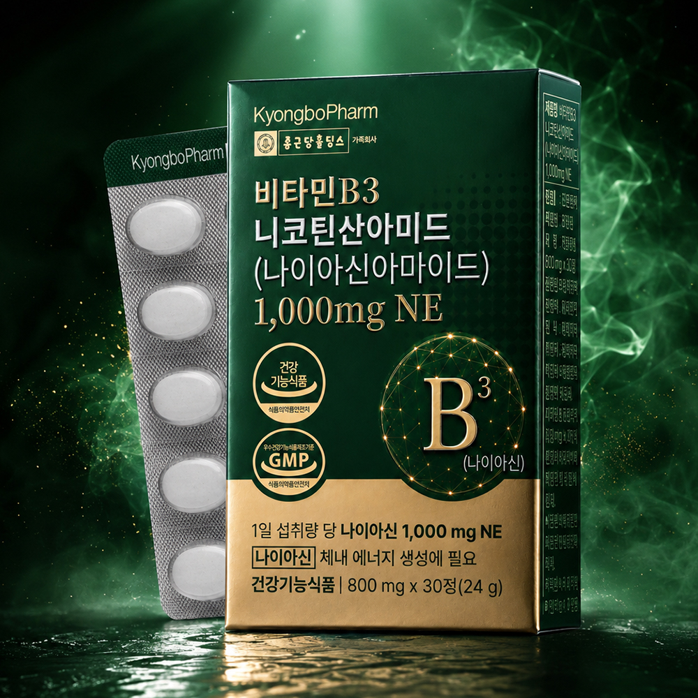 종근당홀딩스 경보제약 고용량1000mg 비타민b3 니코틴산아미드 나이아신 30정, 1개 이미지 8
