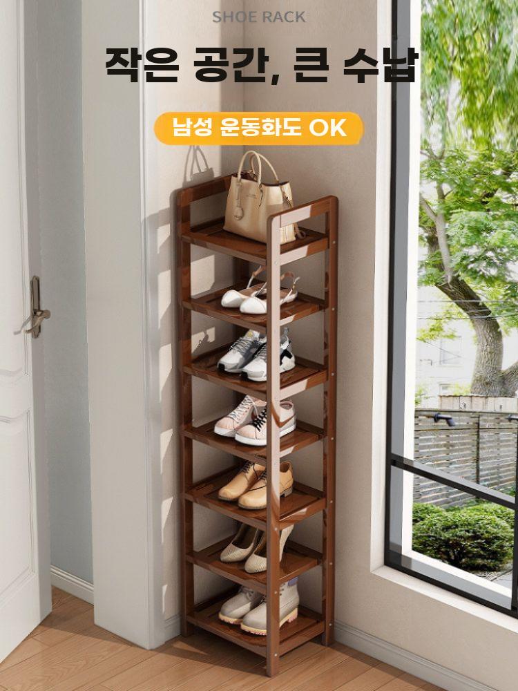 원목 실내화 신발정리대 슈즈렉 슬리퍼 정리대 거치대 보관함 7단 - 상세 이미지 2