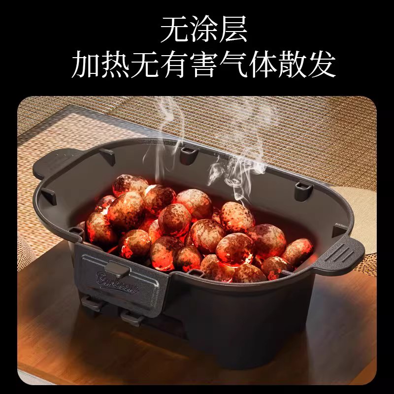 캠핑 무쇠 화로대 고기불판 석쇠 야외 주물 숯불 직화 41.5cm 단일화로 - 상세 이미지 5
