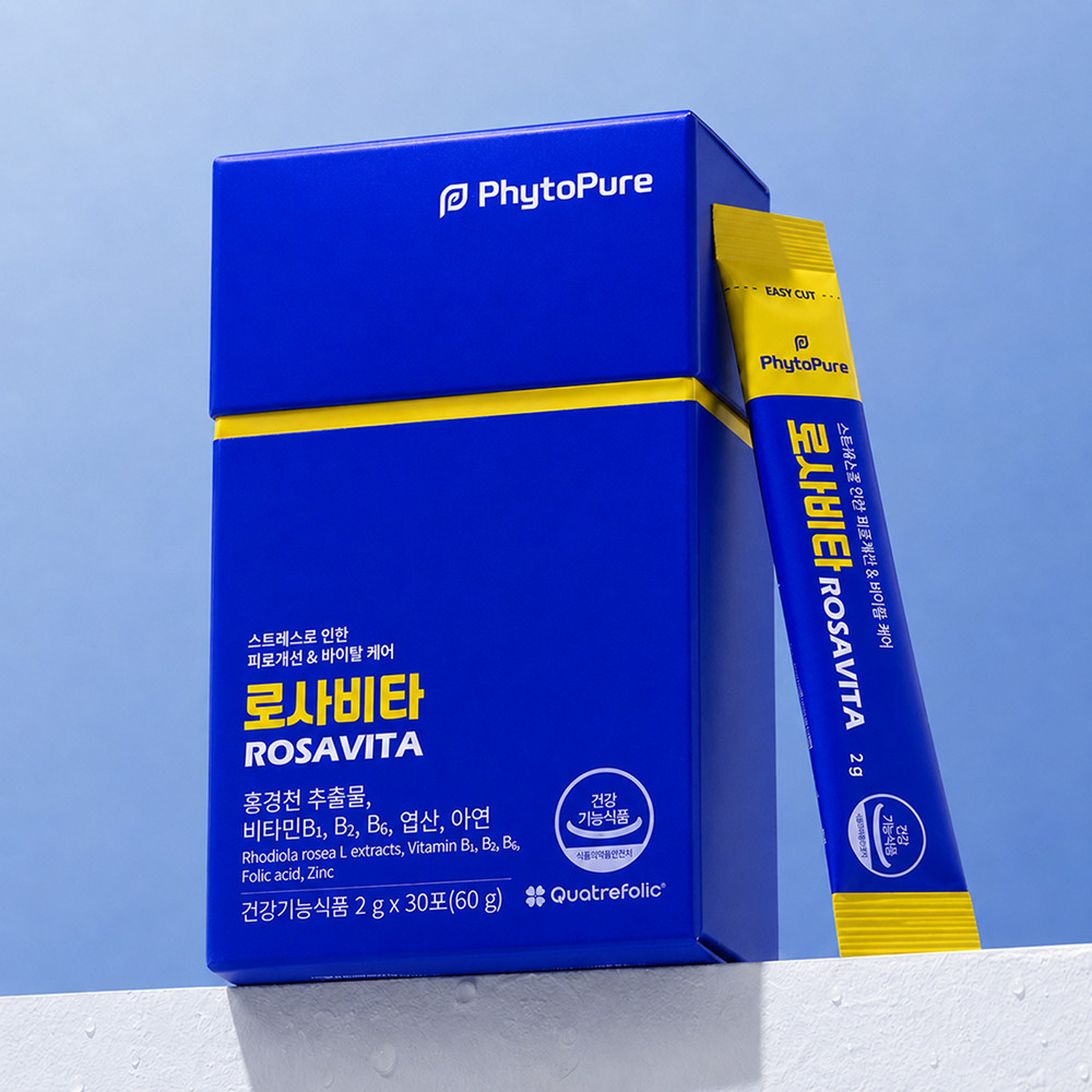 [로사비타] 홍경천 추출물 식약처 인정 스트레스 피로개선 영양제 30포, 1개 - 상품 이미지