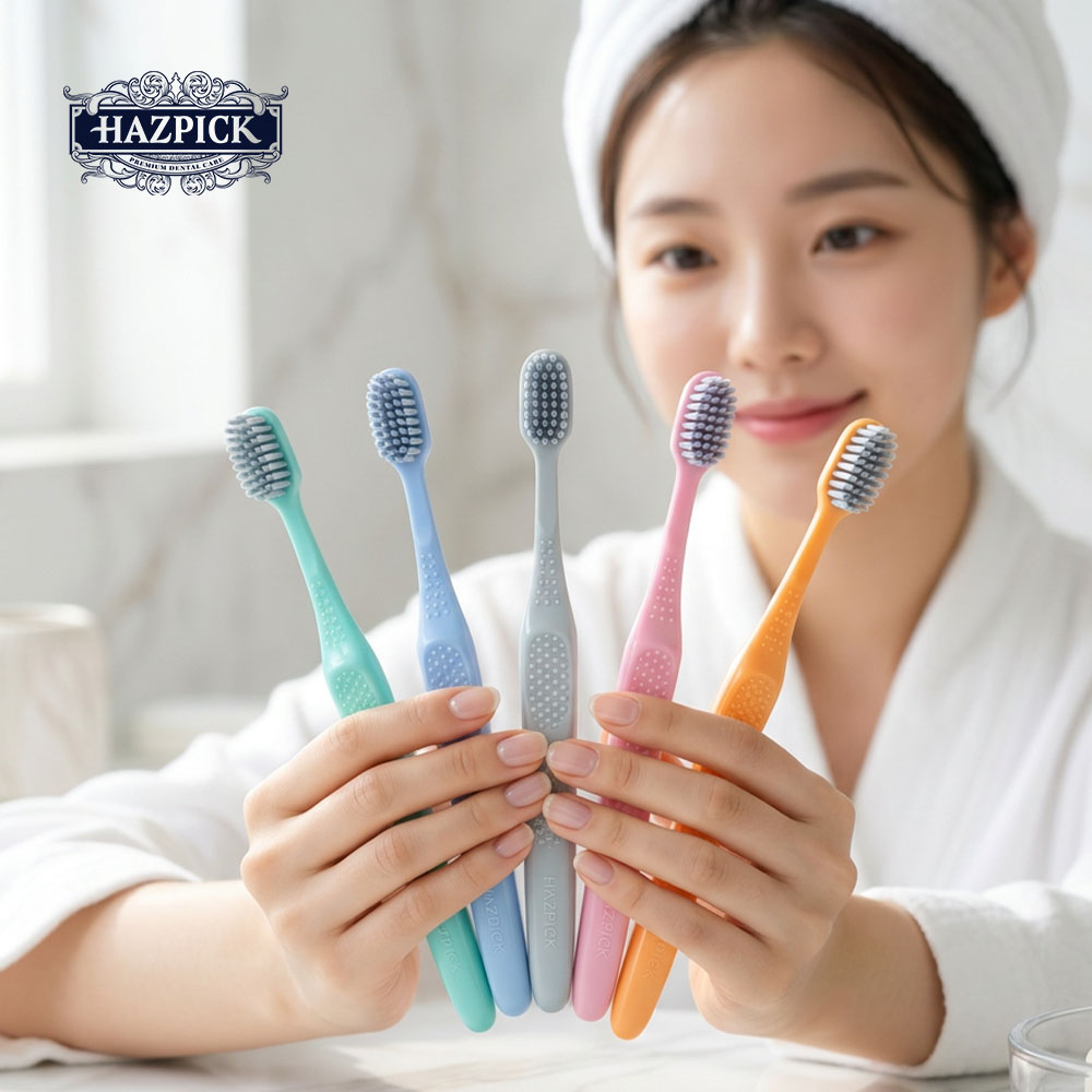 해즈픽 치과의사개발 어금니 칫솔 임플란트 교정치아 관리 이중 미세모 그래핀 칫솔 5개입 상품 이미지