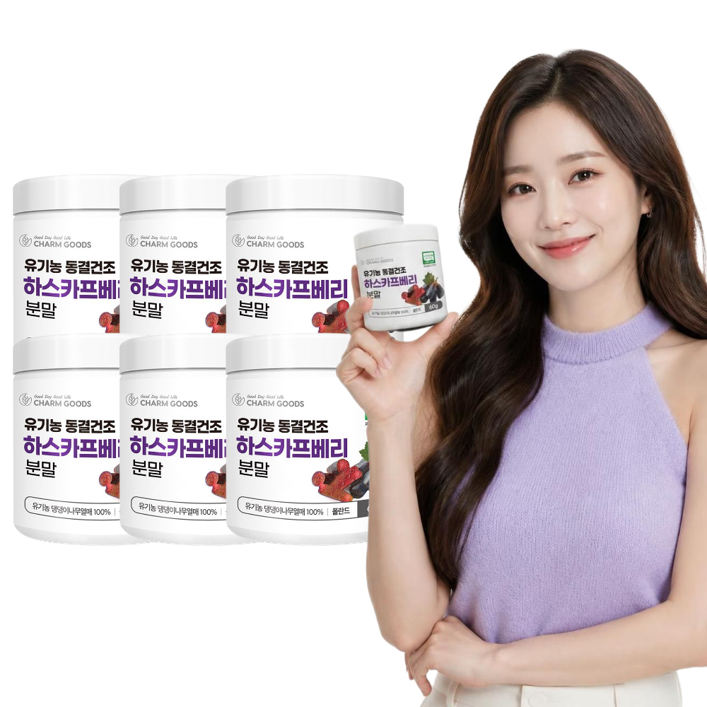 유기농 하스카프베리 분말 야생 C3G 동결건조 가루 60g, 6개 - 상품 이미지