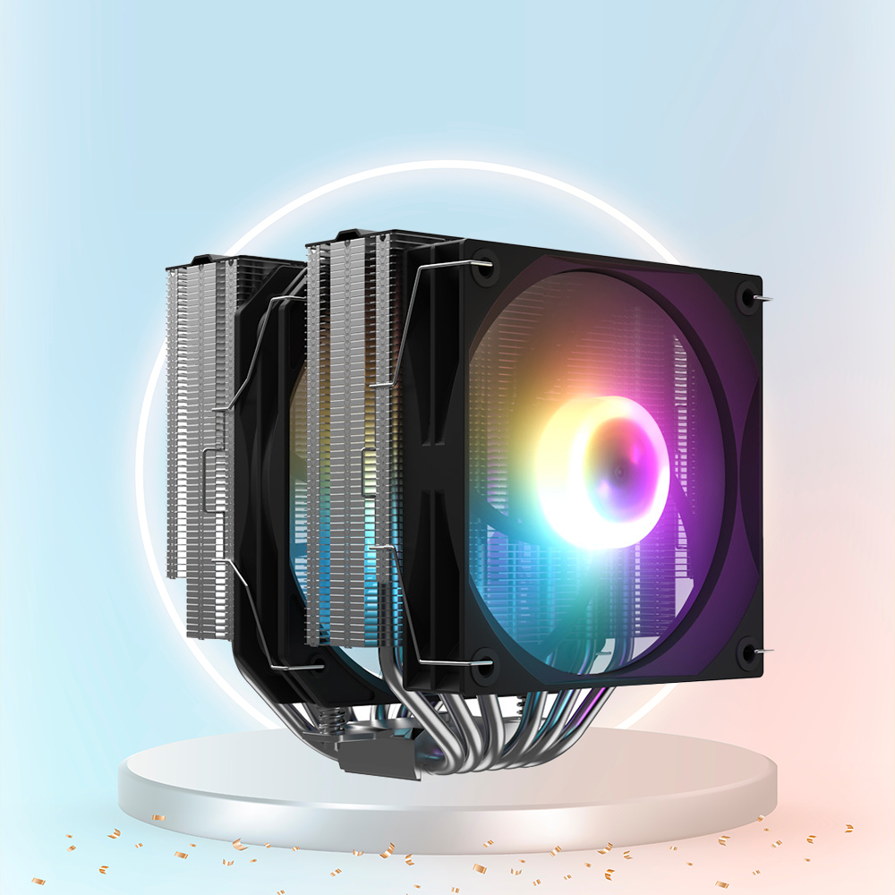 디프렌드 D620 LITE ARGB 타워형 공랭 CPU 쿨러 블랙 - 상품 이미지