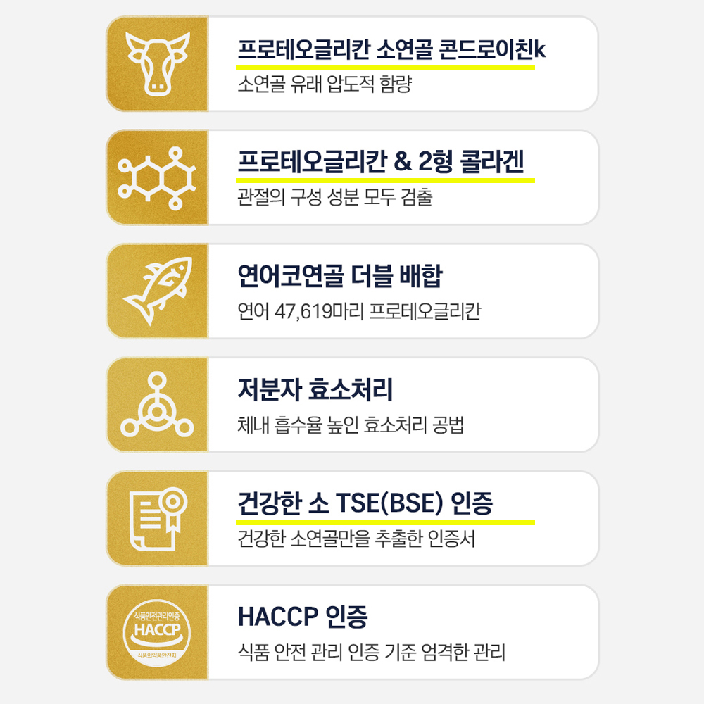 무릎 관절엔 소연골 유래 콘드로이친 영양 관리 60정(1통) - 상세 이미지 3