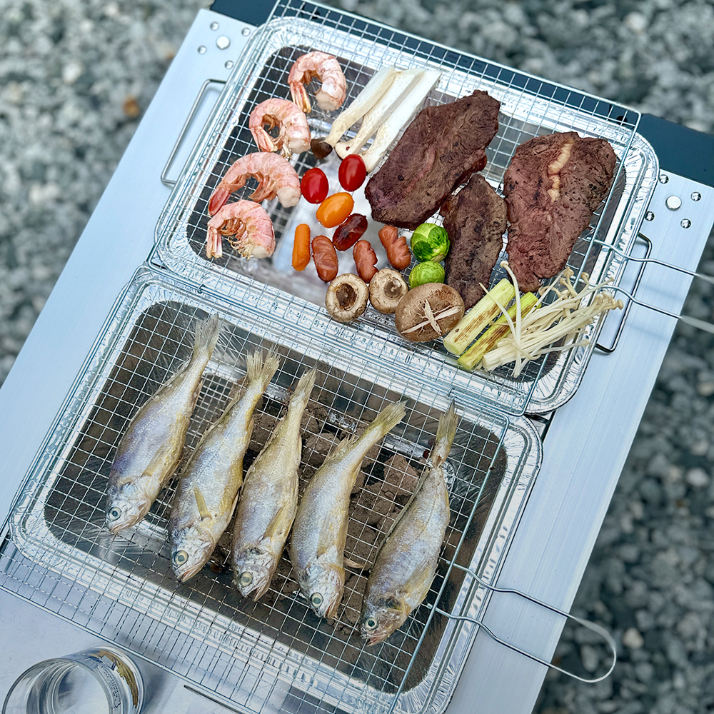 벨트릭스 마스터팩(3P) 세트 불쇼방지 트레이 그릴락 접석쇠 패키지 캠핑 BBQ 숯불구이 - 상세 이미지 4
