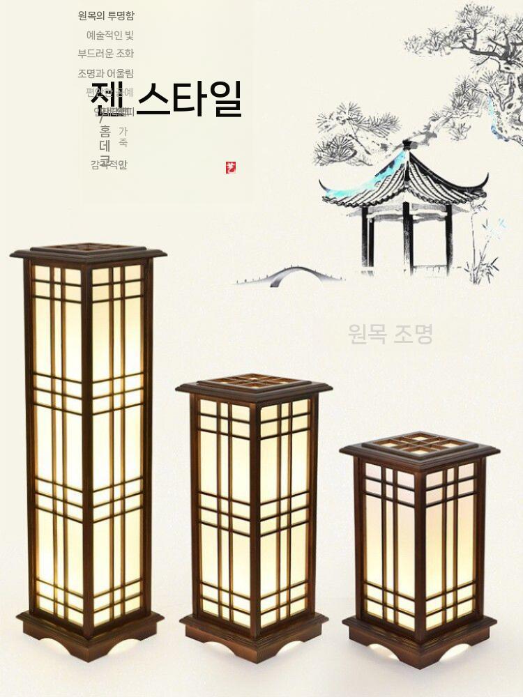 LED 한옥 램프 전통조명 빈티지 디자인 전통 정원등 우드 45CM - 상세 이미지 3