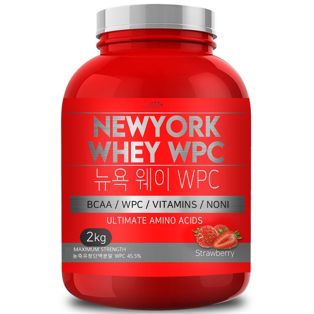 뉴욕웨이 딸기맛 WPC 2kg 단백질보충제 프로틴 포대유청