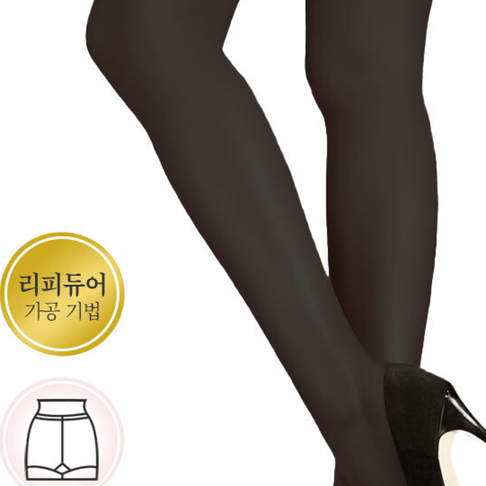 라인보정다리라인스타킹 리피듀어가공데일리웨어 블랙컬러하체보정팬티스타킹 2개입 - 상세 이미지 3