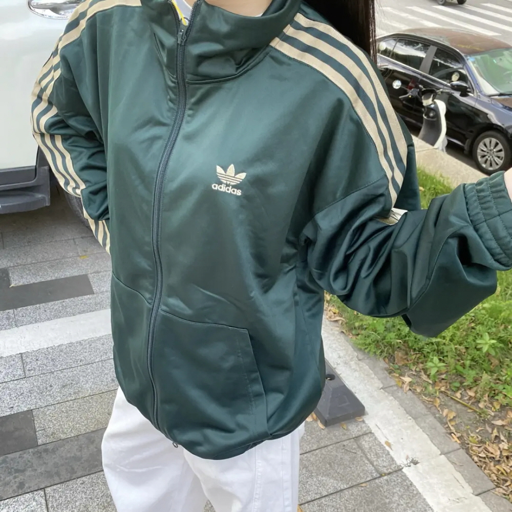 아디다스 오리니널 트레포일 트랙 탑 자켓 집업 져지 그린 JL8400 이미지 7