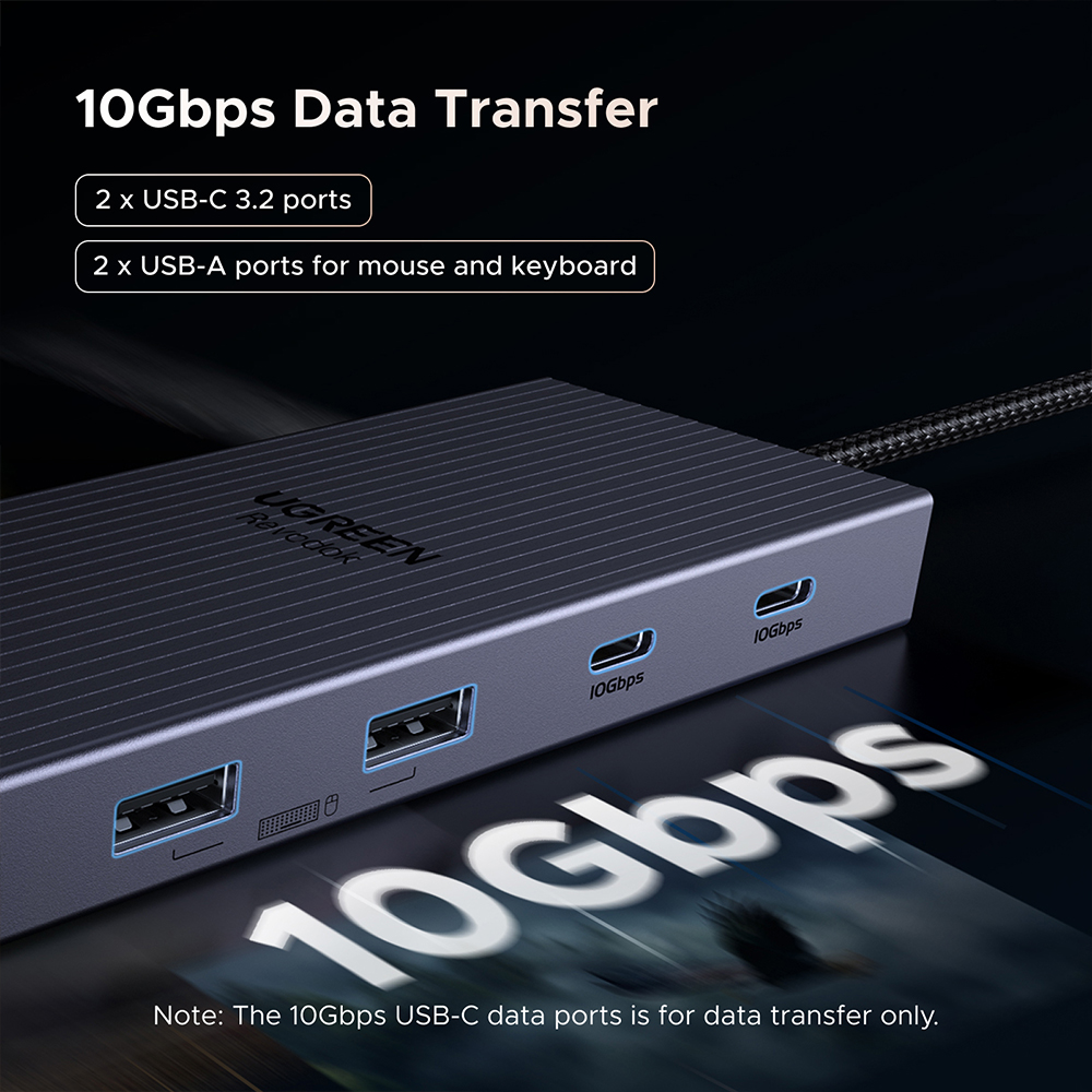 유그린 12in1 트리플 멀티 디스플레이 레보독 HDMI DP 랜카드 TF SD 카드 리더기 USB3.2 10Gbps 멀티 허브 도킹스테이션 CM886-55767 - 상세 이미지 4