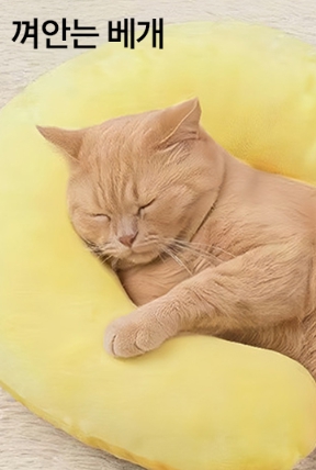 반려동물 물음표 펫필로우 강아지 고양이 목받침 쿠션 애견 베개 침대 편안한 숙면 이미지 6