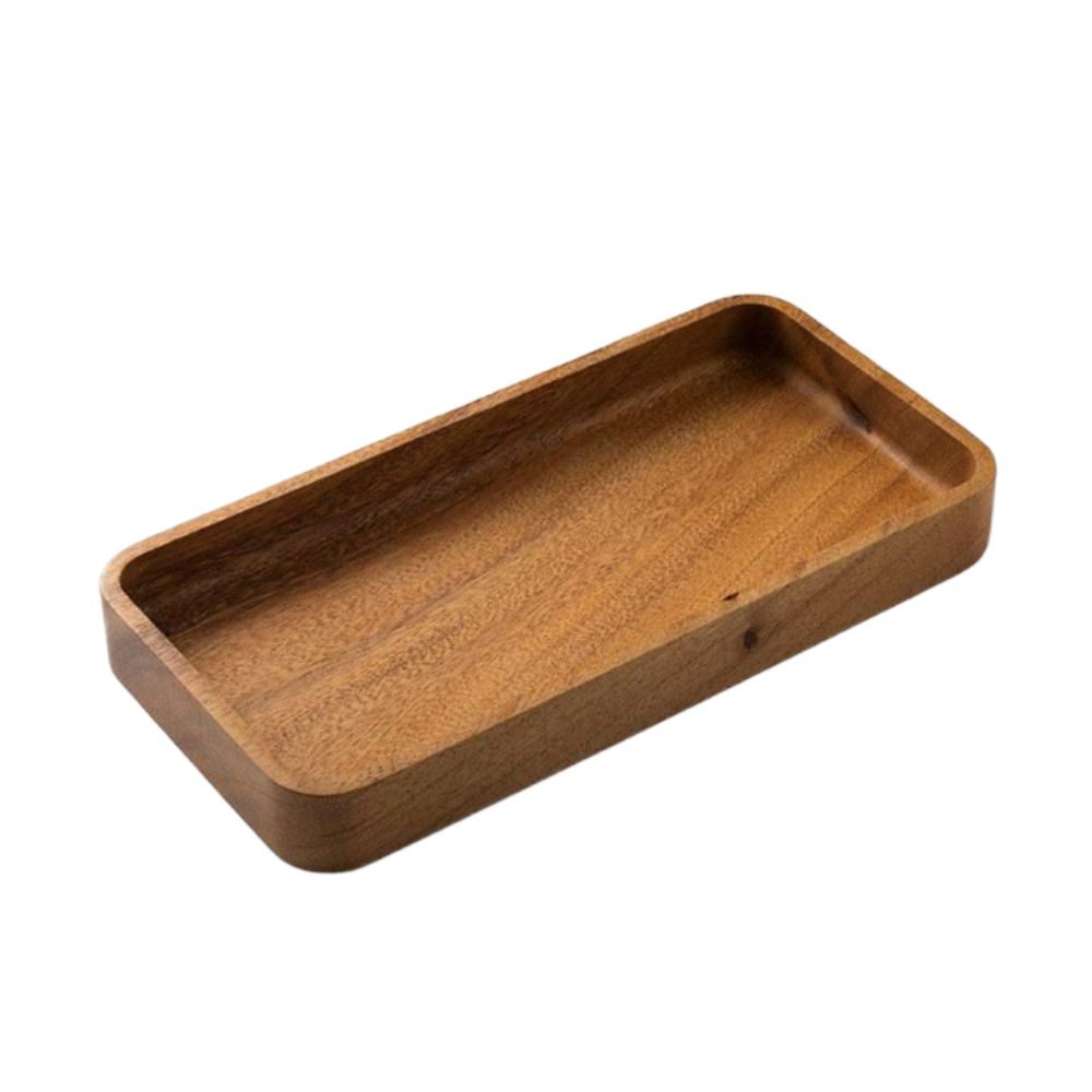 우드 트레이 쟁반 사각 카페 업소용 원목 서빙 나무 28x14x3.3cm - 상품 이미지