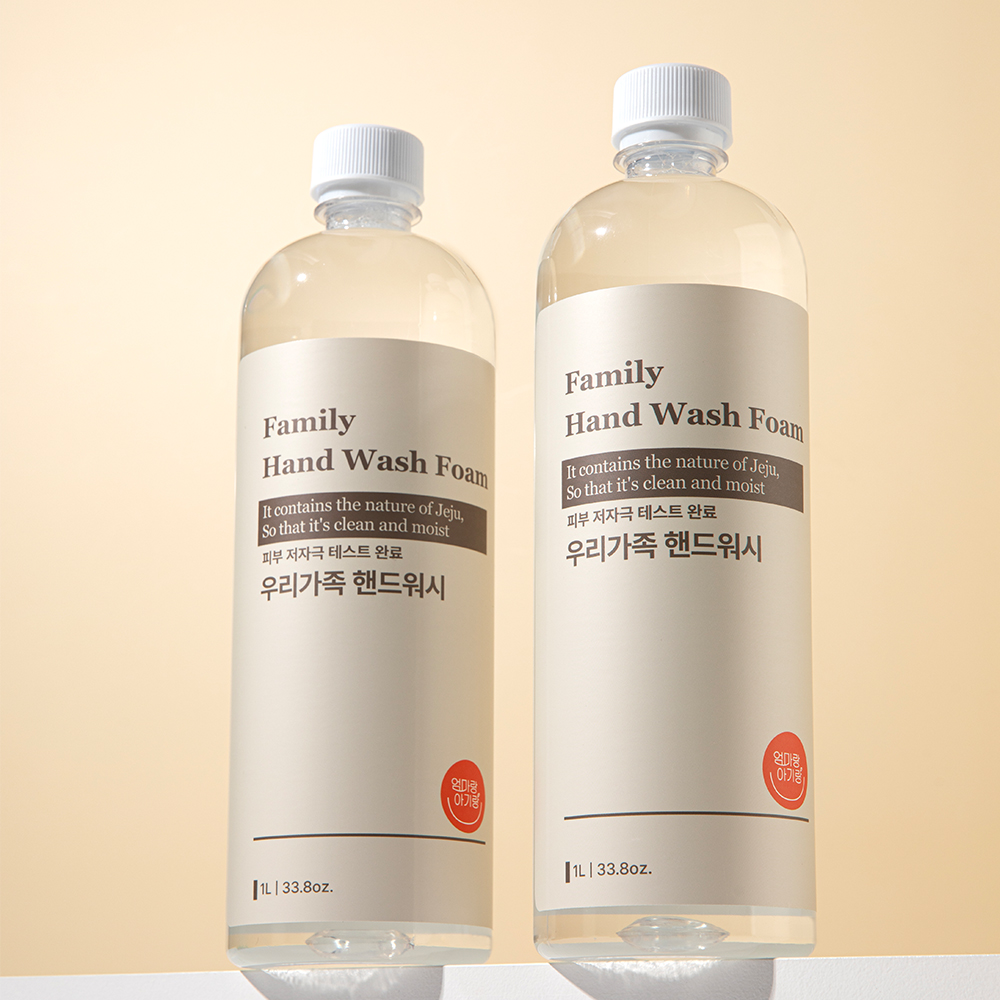 엄마랑아기랑 우리가족 핸드워시 폼 손세정제 거품비누 핸드솝 1L 2개 - 상품 이미지