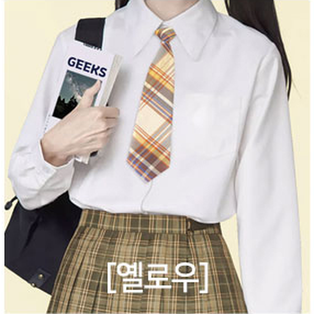 체크패턴스쿨룩자동넥타이 K교복스타일정장연출원터치넥타이 데일리코디면접용 - 상세 이미지 2