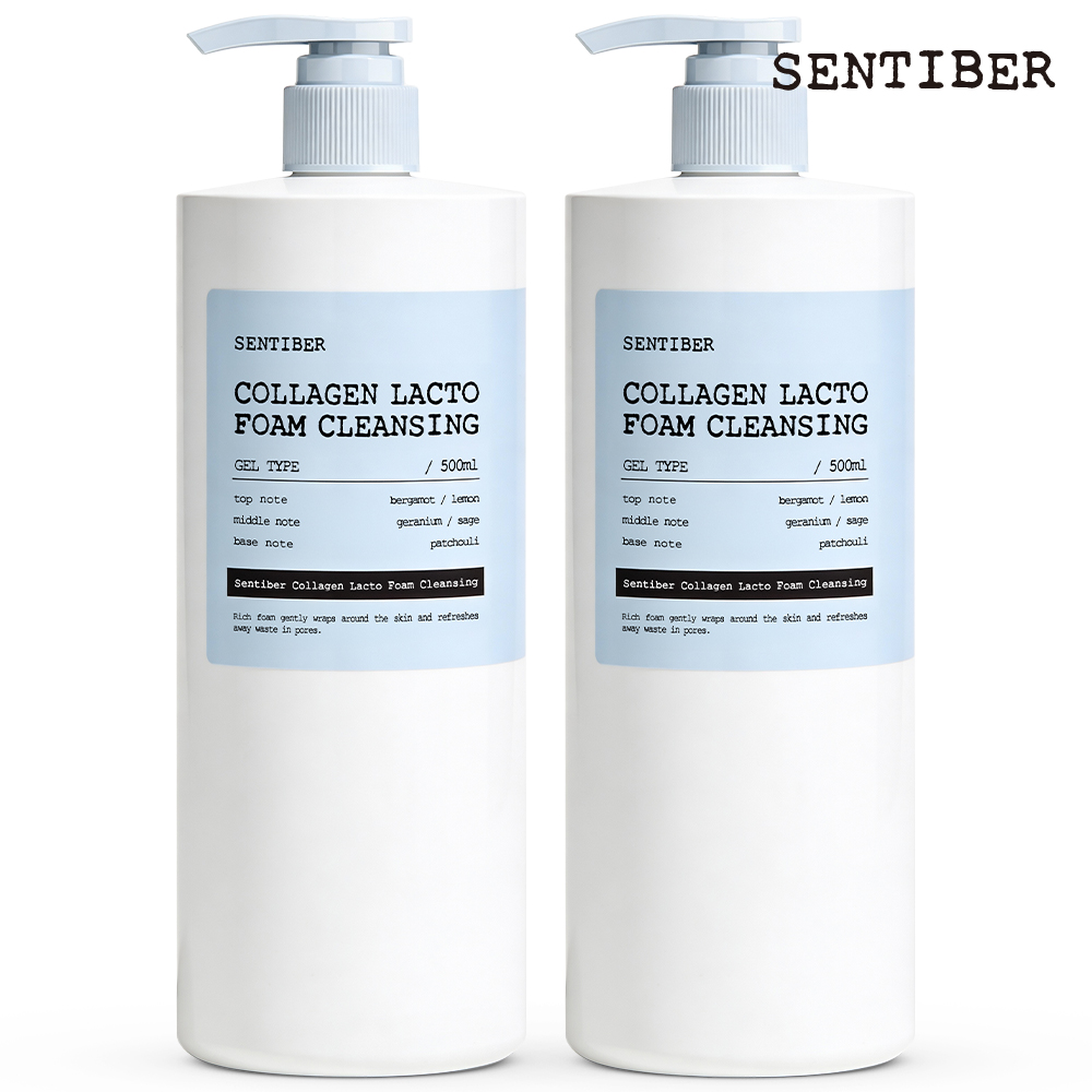 1+1 센티베르 콜라겐 락토 대용량 클렌징폼 500ml 약알칼리 세안제 딥클렌징 저자극 - 상품 이미지