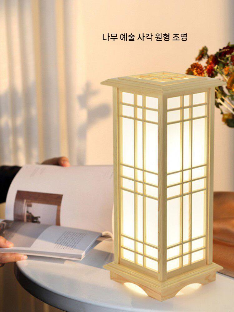 LED 한옥 램프 전통조명 빈티지 디자인 전통 정원등 우드 45CM - 상세 이미지 4