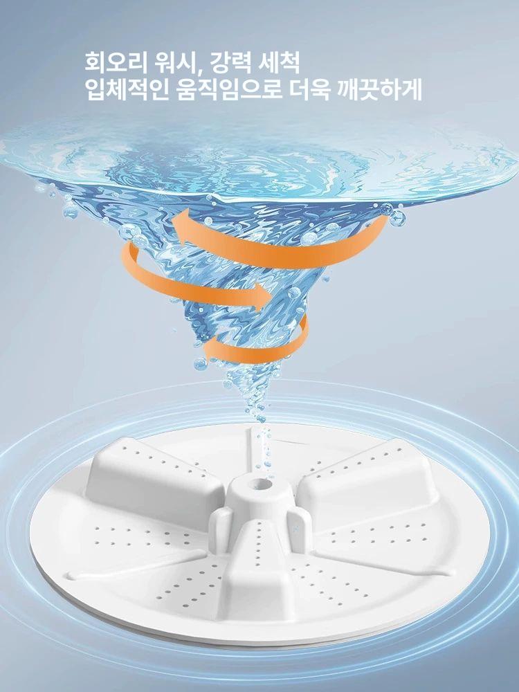 접이식 미니 세탁기 신형 휴대용 원룸 자취생 아기옷 속옷 전용 튼튼한 고품질 플라스틱 민트그린 스탠다드 에디션 - 상세 이미지 4