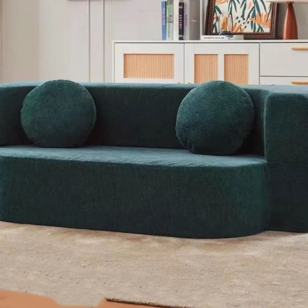 압축소파 모듈형 접이식 소파베드 패 A. 아이보리 코듀로이, A. 100x120x30cm - 상세 이미지 2