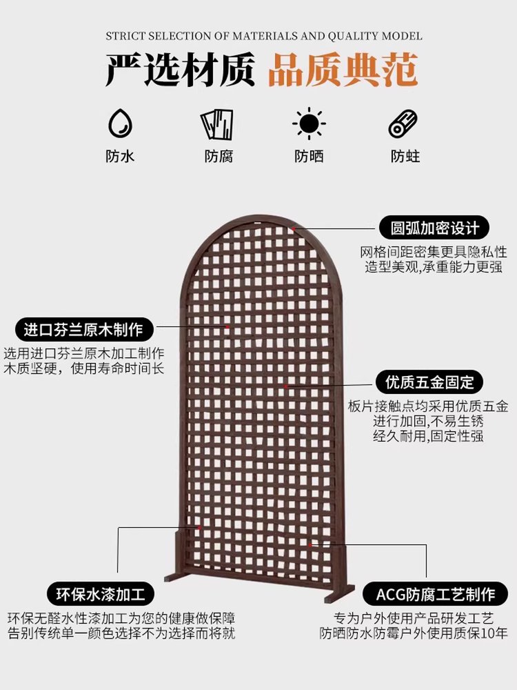야외 파티션 테라스 가림막 격자 용품 공간분리 조경 펜스 120x60 - 상세 이미지 3