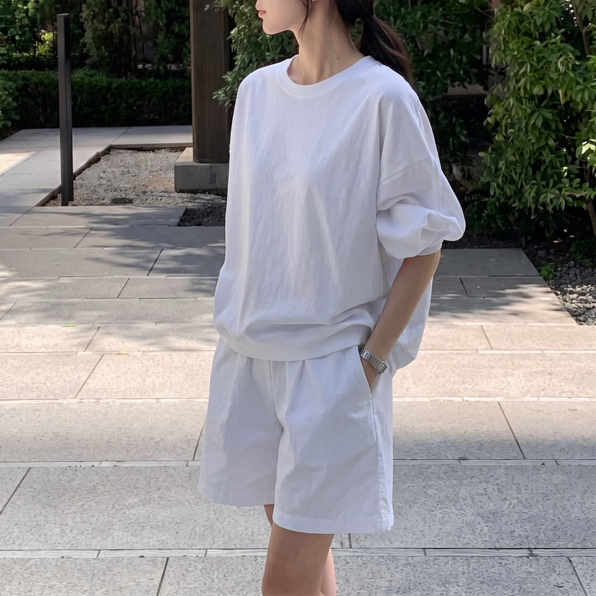 A라인반바지 흰색반바지 밴딩숏팬츠 이미지 8