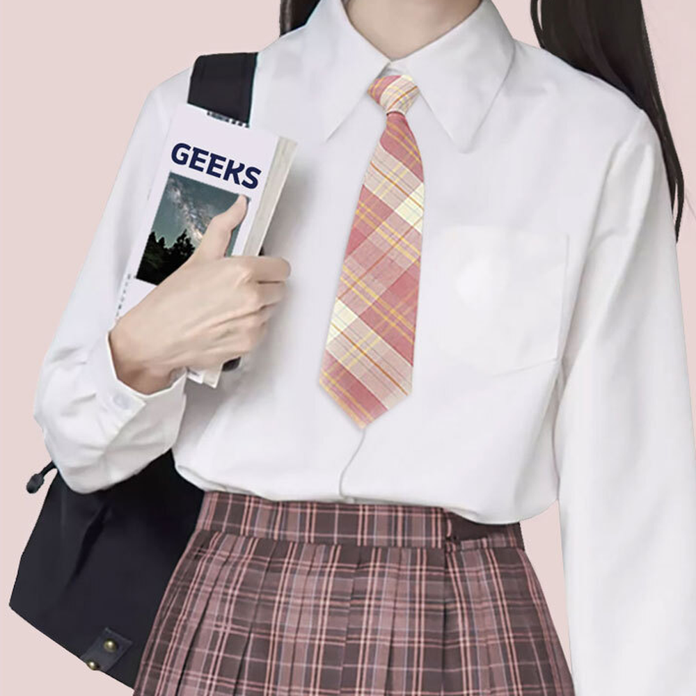 K교복스타일정장연출원터치넥타이 세심설계면접룩 감성체크교복코디자동넥타이 - 상세 이미지 3
