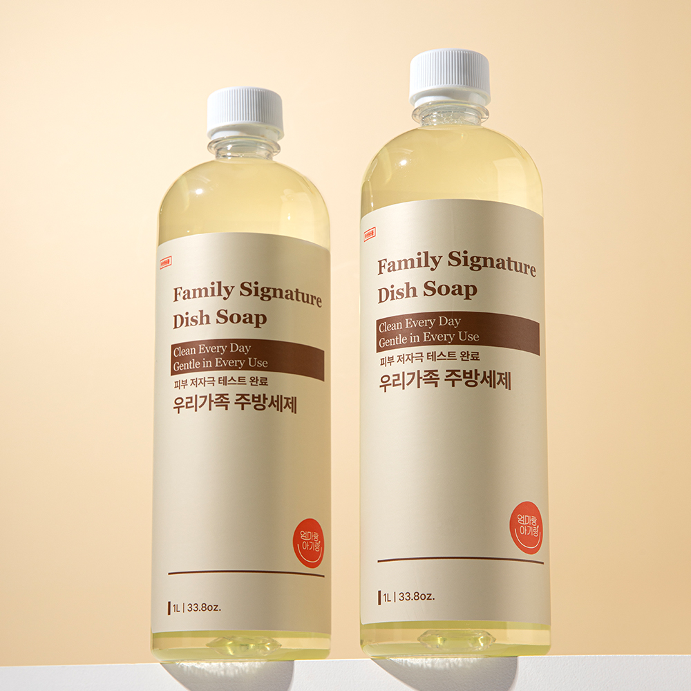 우리가족 주방세제 과일 채소용세척 젖병세척 리필구성 1L x 2개 - 상품 이미지