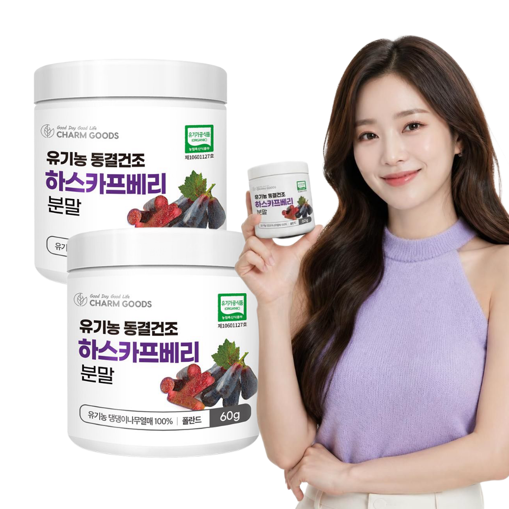 유기농 하스카프베리 분말 야생 C3G 동결건조 가루 60g, 2개 - 상품 이미지