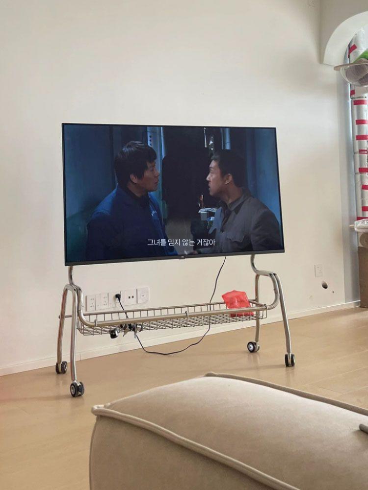 이동식 TV 스탠드 브라켓 거치대 대형 회의실 매장 브라운 보드형 120x36x90cm - 상세 이미지 5