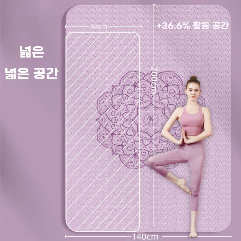 요가 매트 특대 커플 운동 필라테스 방음 바닥 헬스 퍼플 10mm 200x130cm - 상세 이미지 3