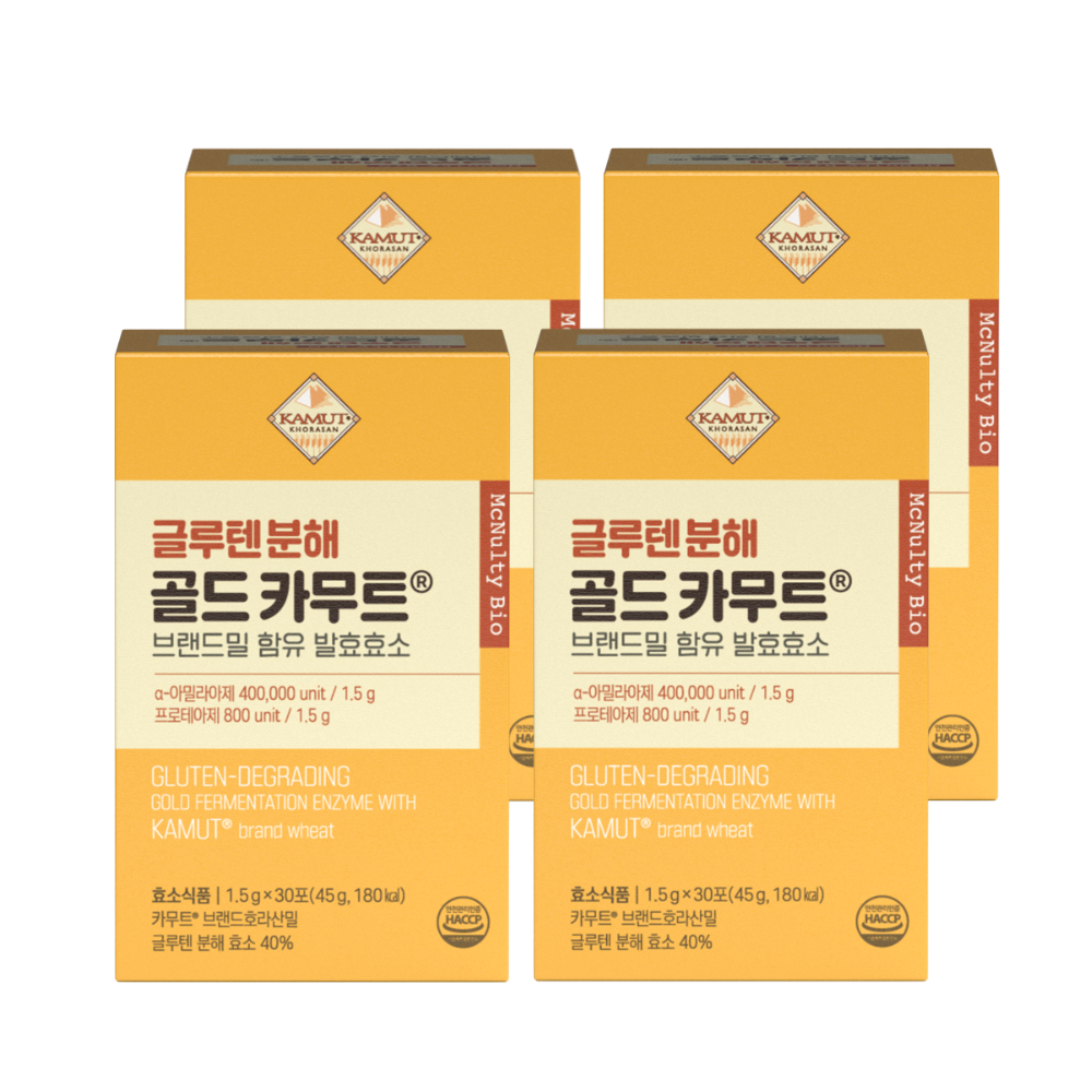 맥널티바이오 글루텐 분해 호라산밀 골드 카무트 효소 30포, 4개 - 상품 이미지