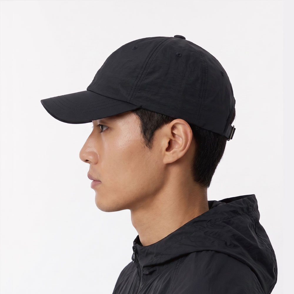로고없는 모자 깊은 나일론 무지 볼캡 4size 러닝 블랙 상품 이미지