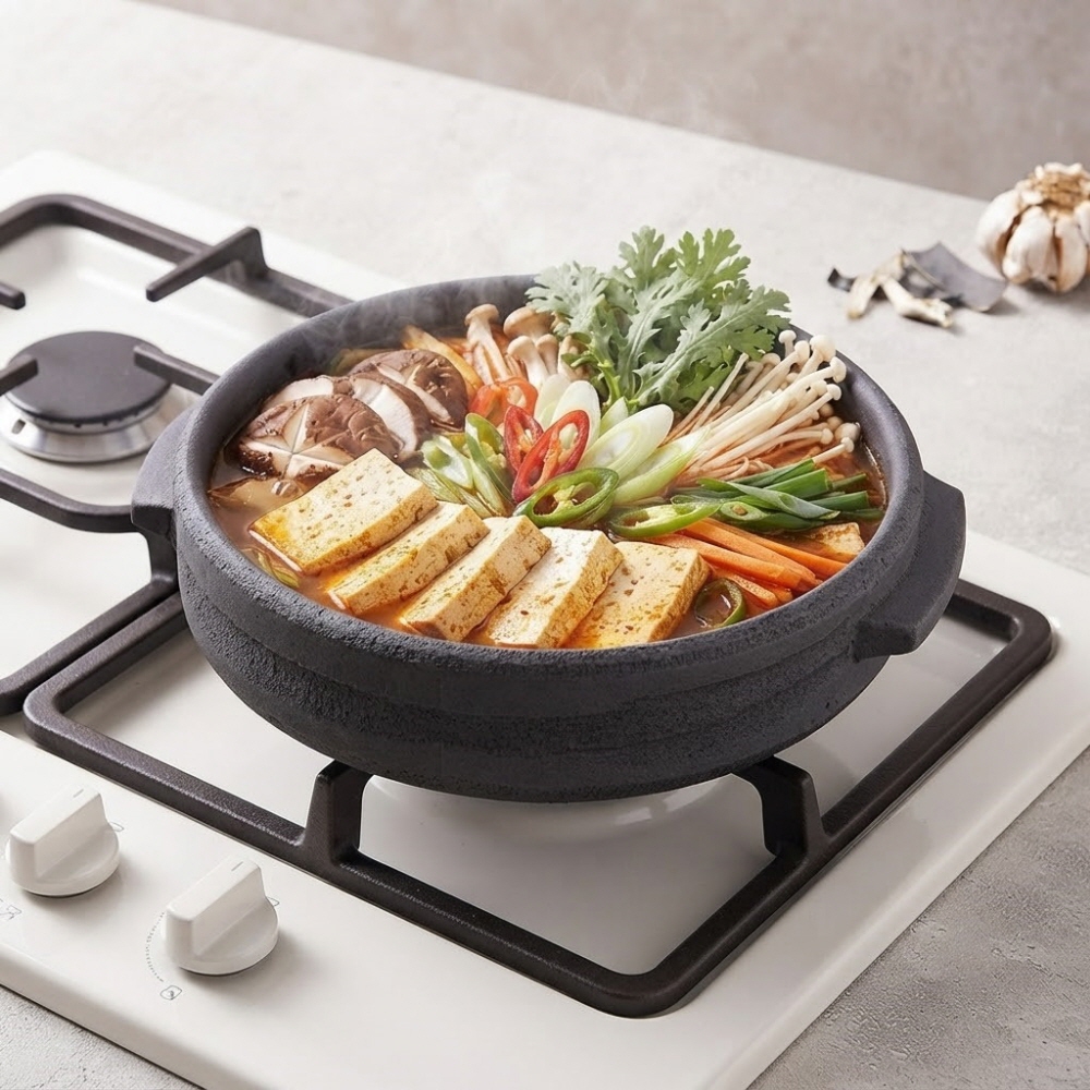친환경 숨쉬는 내열 양귀비 매트 전골 뚝배기 된장 찌개 27.5cm 이미지 7