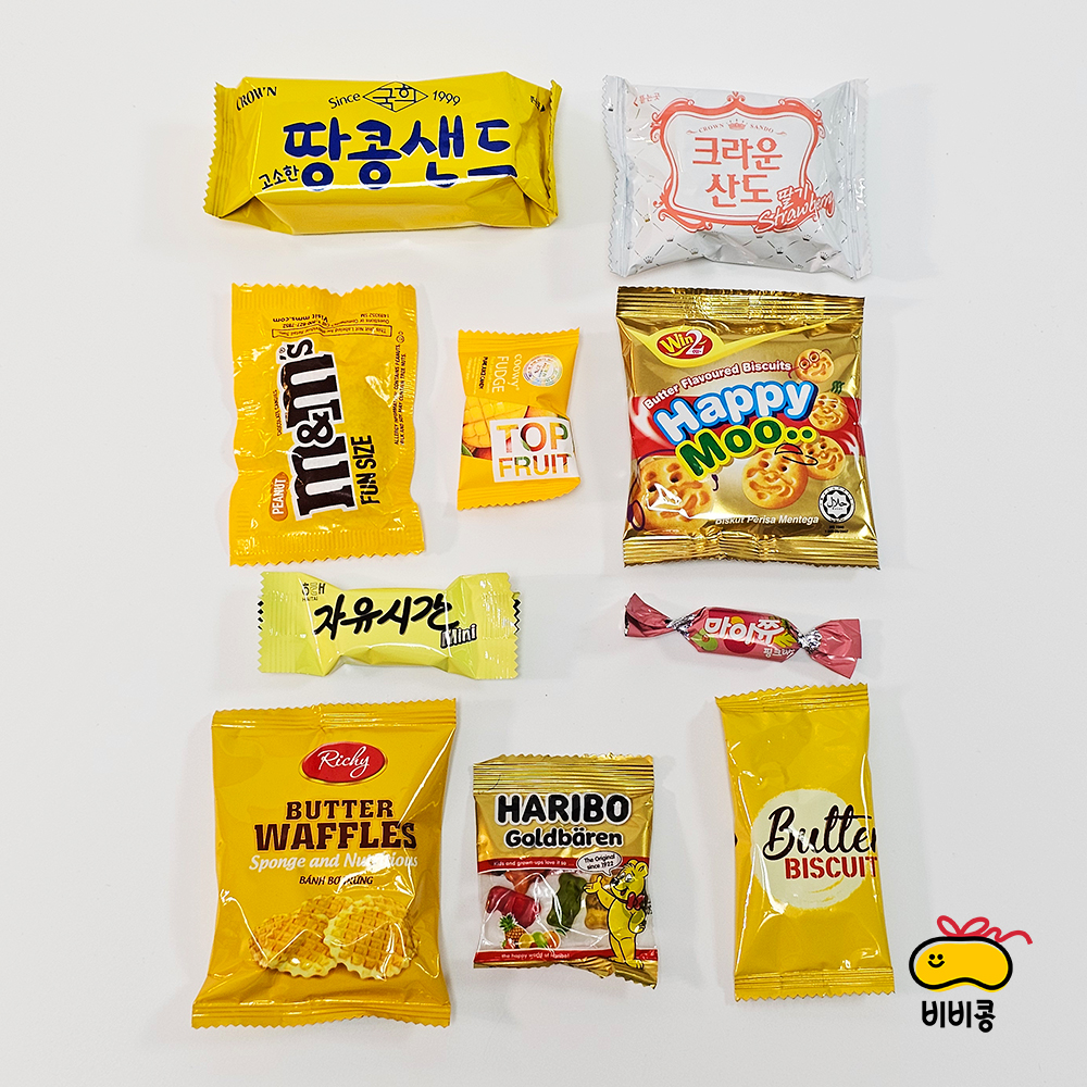 비비콩 뚠뚠세트 학교 학원 교회 행사 단체 간식 어린이집 과자 선물 세트 꾸러미 박스 - 상세 이미지 2