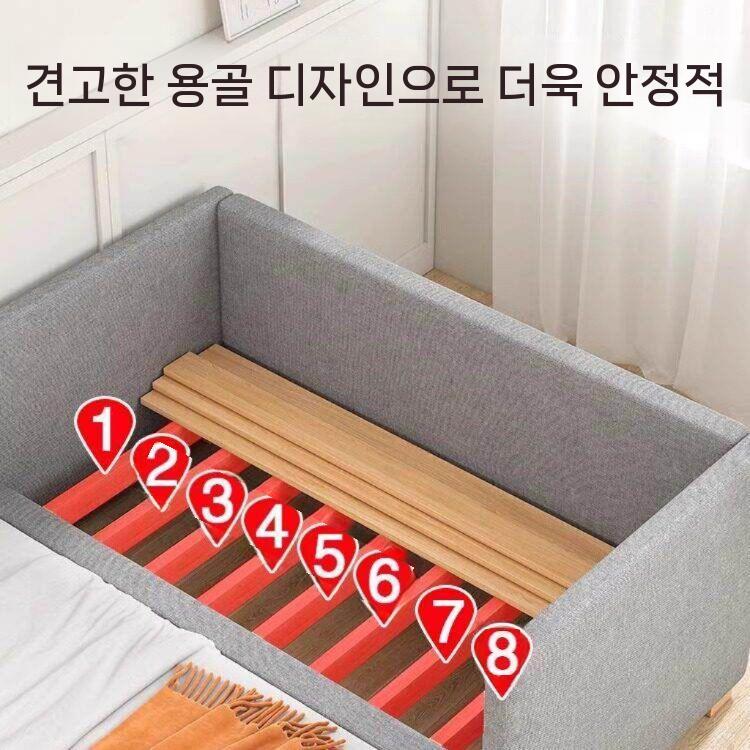 확장침대 프레임 침대 매트리스 연장 사이드 서브 그레이 200x80cm - 상세 이미지 5