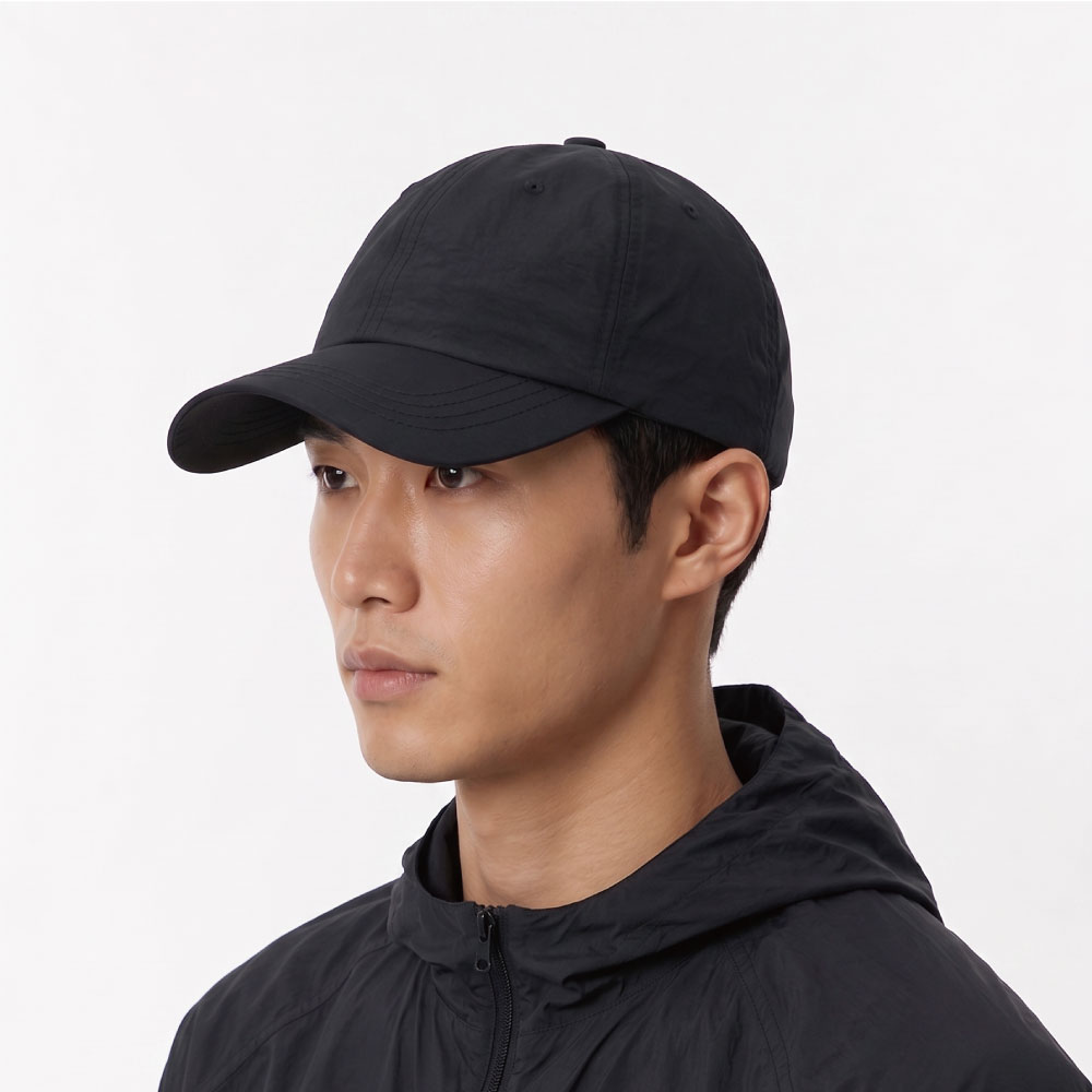 로고없는 모자 깊은 나일론 무지 볼캡 4size 러닝 블랙 상품 이미지