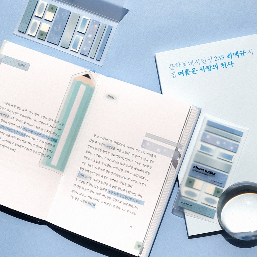 숏 인덱스 플래그 독서 책 밑줄 스티커 머쉬룸 빌리지 - 상세 이미지 4