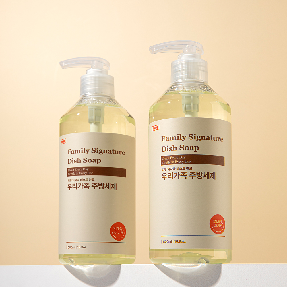 우리가족 주방세제 과일 채소용세척 젖병세척 세트구성 500ml 2개구성