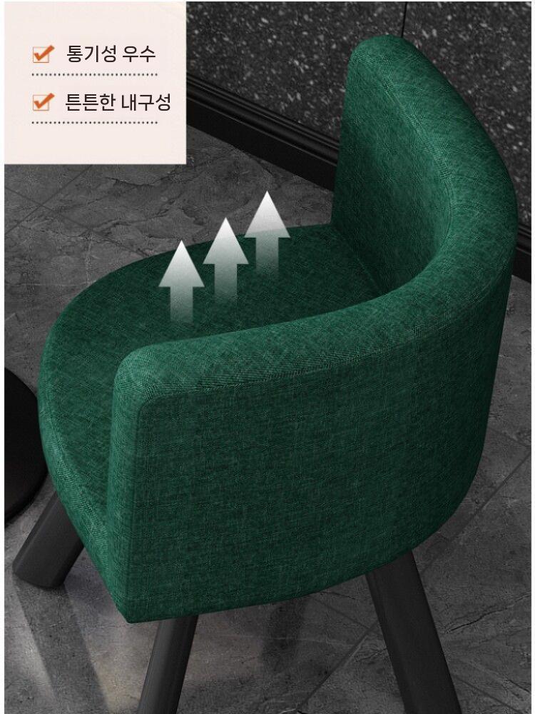 휴게실 상담용 의자 스툴 라운지 원탁 인테리어 회색 - 상세 이미지 2