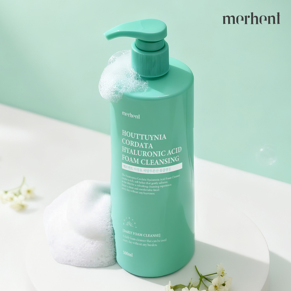 1+1 메르헨트 어성초 히알루론산 클렌징폼 500ml 대용량 세안제 저자극 딥클렌징 - 상세 이미지 5
