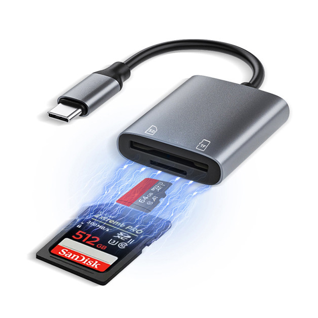 올거치 C타입 SD카드 마이크로SD카드 리더기 블랙박스 멀티 USB 3.1 TF 핸드폰 - 상품 이미지