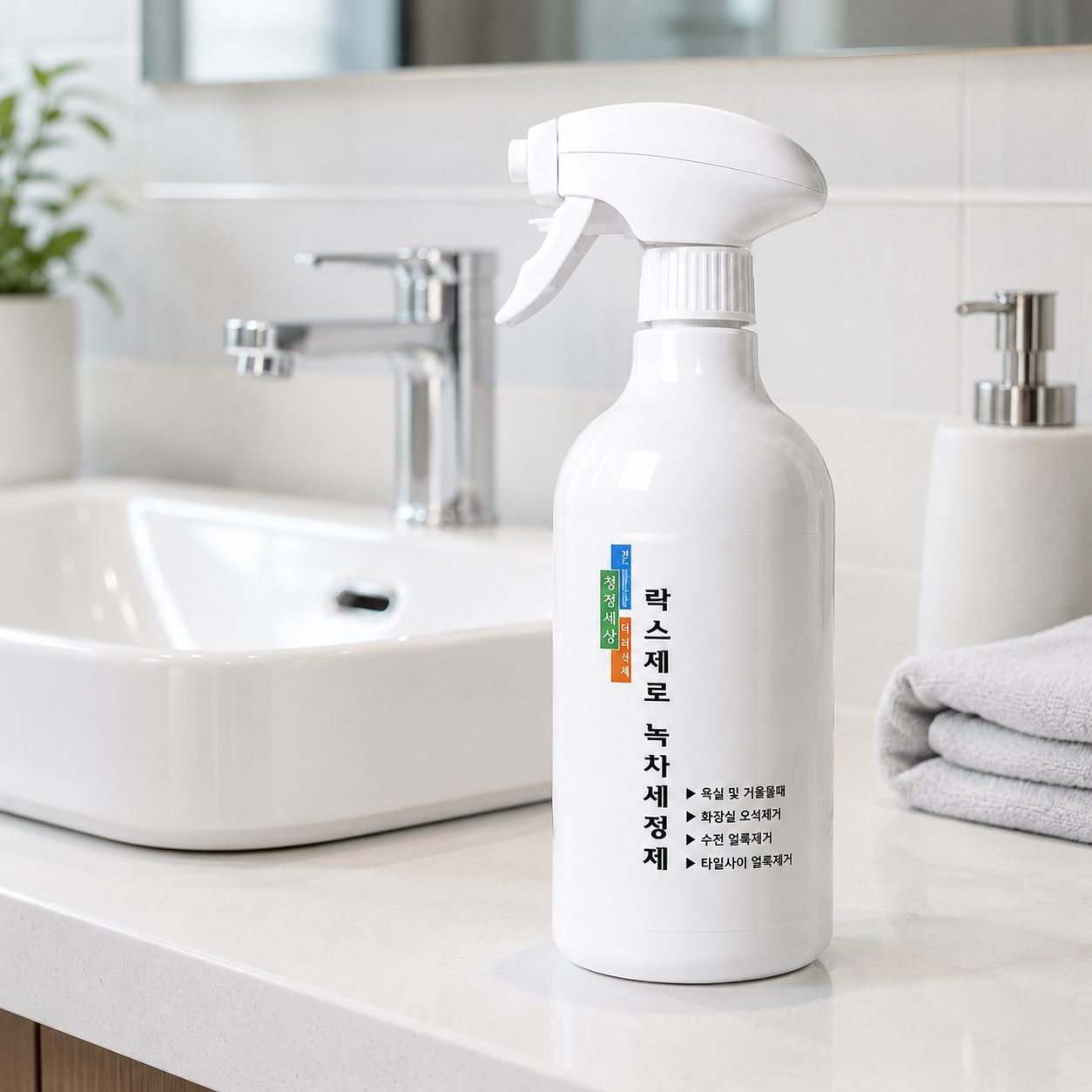 청정세상 락스제로 녹차 세정제 욕실 화장실 청소 세제 750ml, 1개