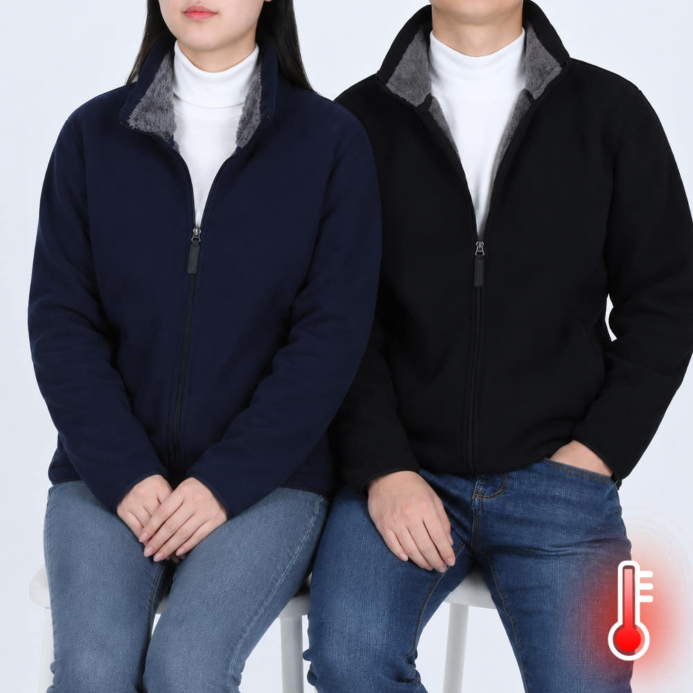 꽃중년- 남자 후리스 집업 겨울 자켓 폴라폴리스 보아털 커플 빅사이즈