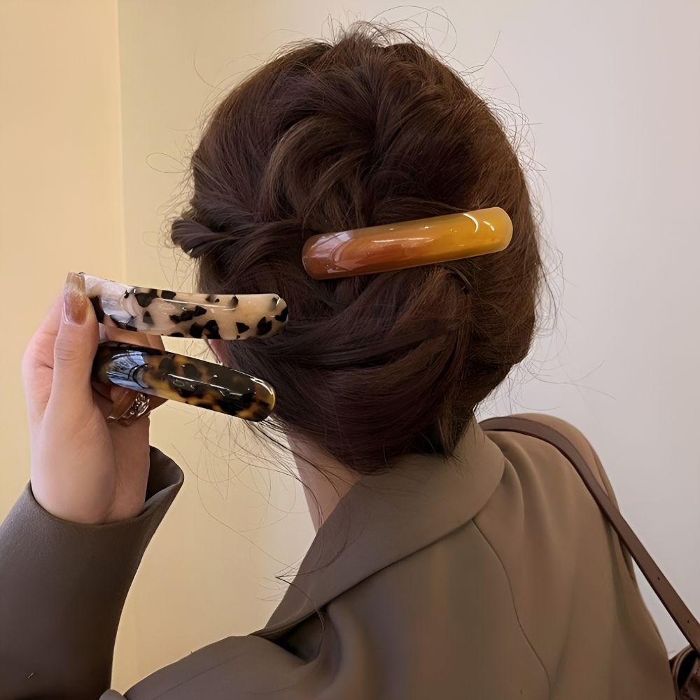 가로집게핀 단발머리핀 일자머리핀 집게핀 헤어핀 - 상품 이미지