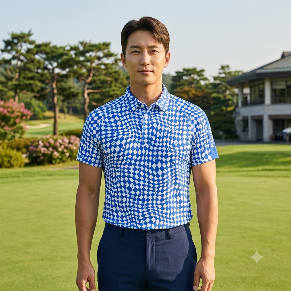 마스터바니 남자 여름 골프웨어 아이스 냉감 스판 항균 골프 카라 반팔티셔츠 - 상품 이미지