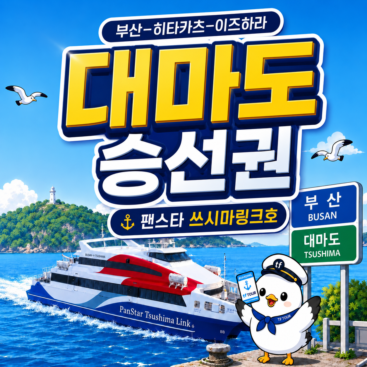 대마도배 왕복권 배편 배 팬스타 쓰시마링크 이즈하라 렌트카 예약상품 히타카츠승선권 자유여행