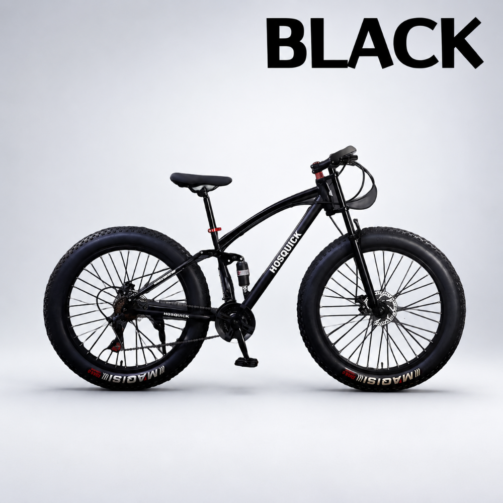 벨로 충격완화 펫바이크 팻바이크 자전거 MTB 산악 광폭 타이어 오프로드 블랙, 24인치 30단 - 상품 이미지